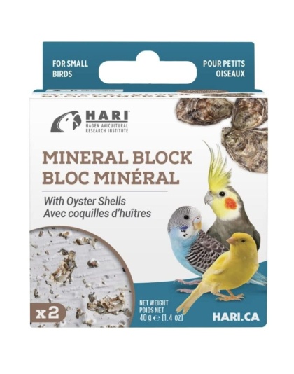 HARI Oyster Shell Mineral Block for Small Birds - 1.4 oz