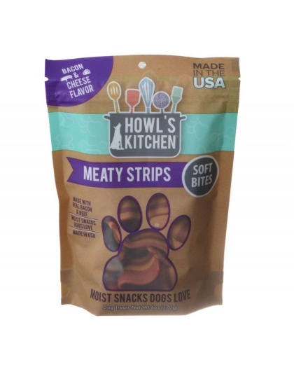 Howl's Kitchen Meaty Strips Soft Bites - Bacon & Cheese Flavor - 6 oz