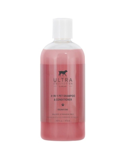 Nilodor Ultra Collection 4 in 1 Dog Shampoo and Conditioner Coconut Cove Scent - 16 oz